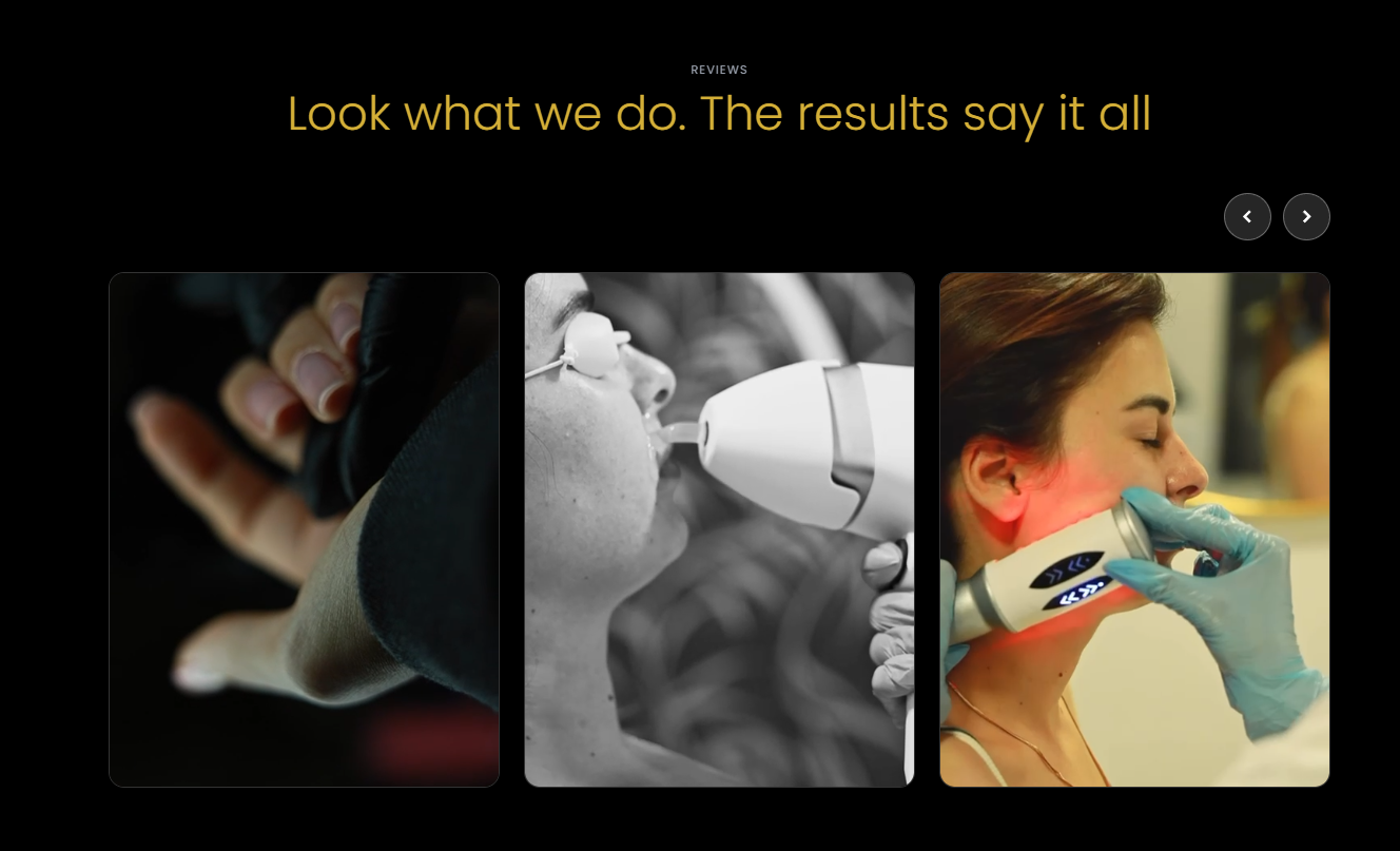 Video section of the MK Nails & Beauty website showing salon treatments
